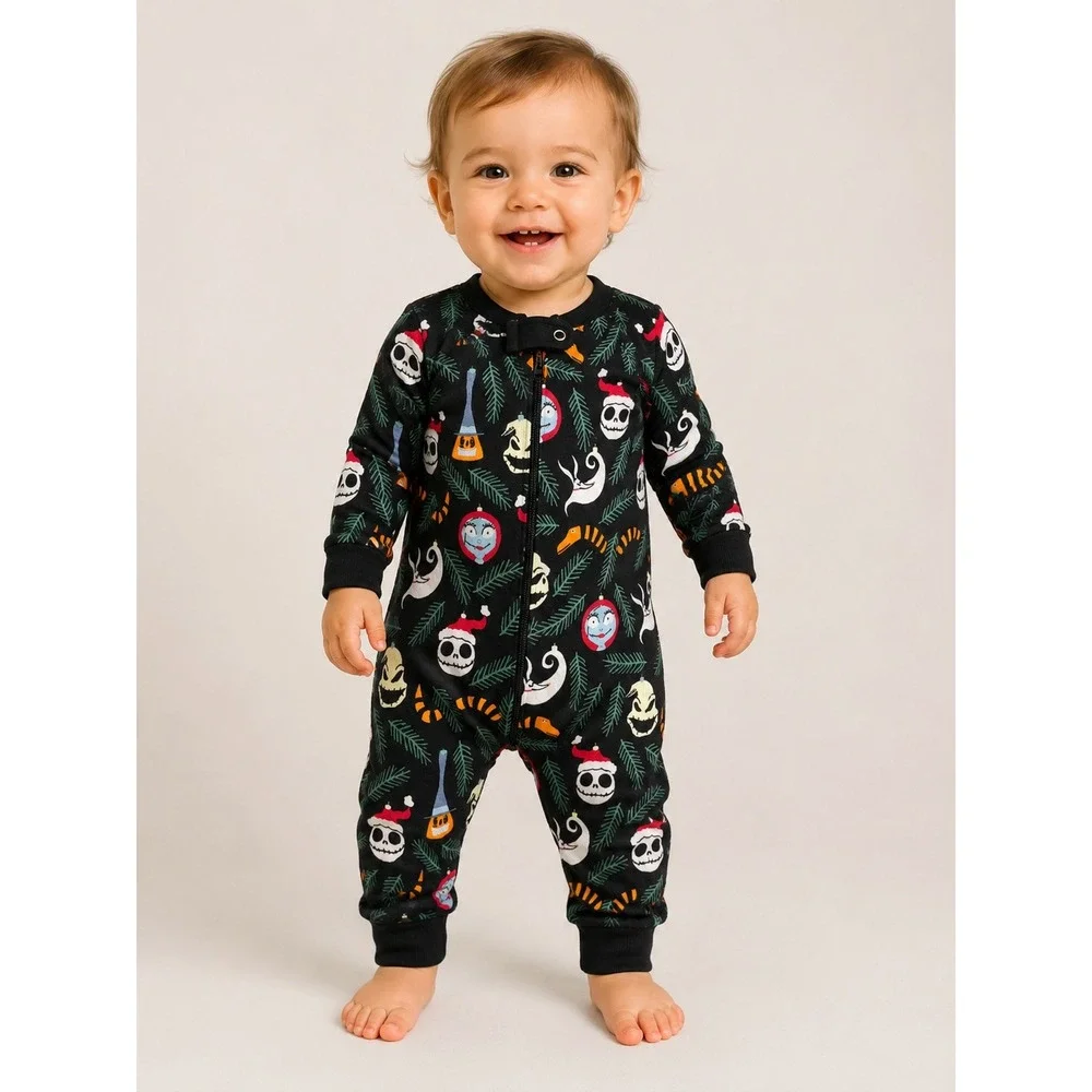 Hanna Andersson Pajamas Kids 12-18 Months Black Nightmare Before Christmas Zip